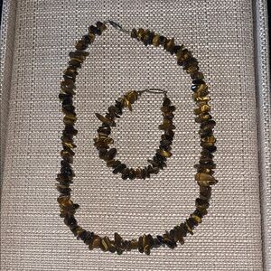 Tiger Eye Necklace & Bracelet Set